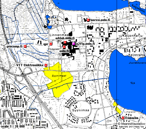 Information resource map of Linnanmaa, Finland