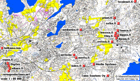 Information resource map of Espoo & Kauniainen, Finland